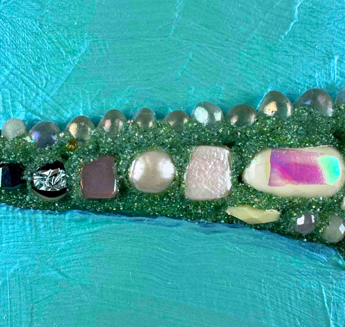 Alligator in Shimmery Pearl Aqua - 6x12" - Oil Painting