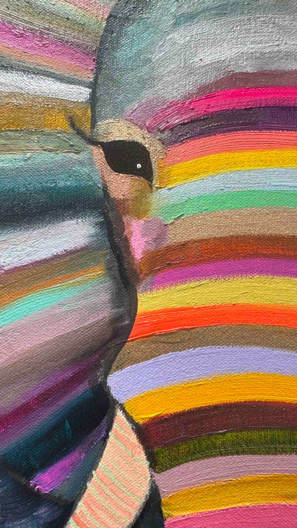 Baby Elephant 33x44" - Oil Painting
