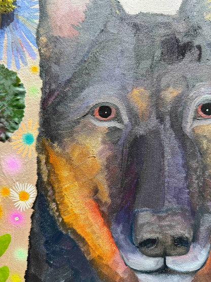 German Shepard 24 x 32" - Oil Painting