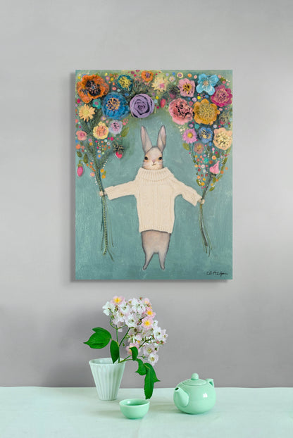 Bunny Bouquets - Canvas Print