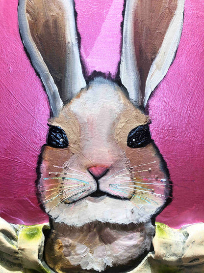 Easter Bunnies 36 x 36" - Oil Painting