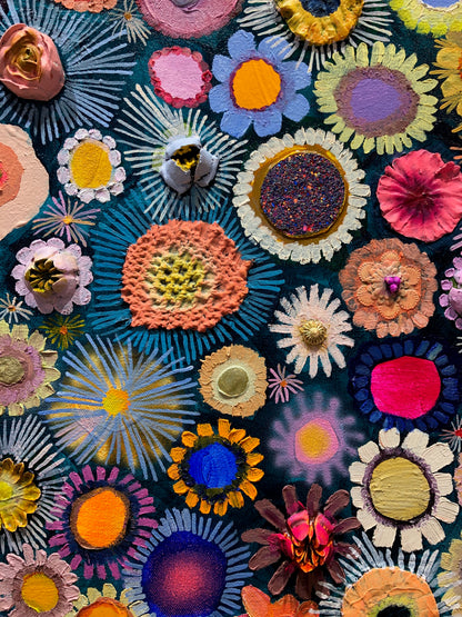 Flower Couture 48 x 48" - Oil Painting