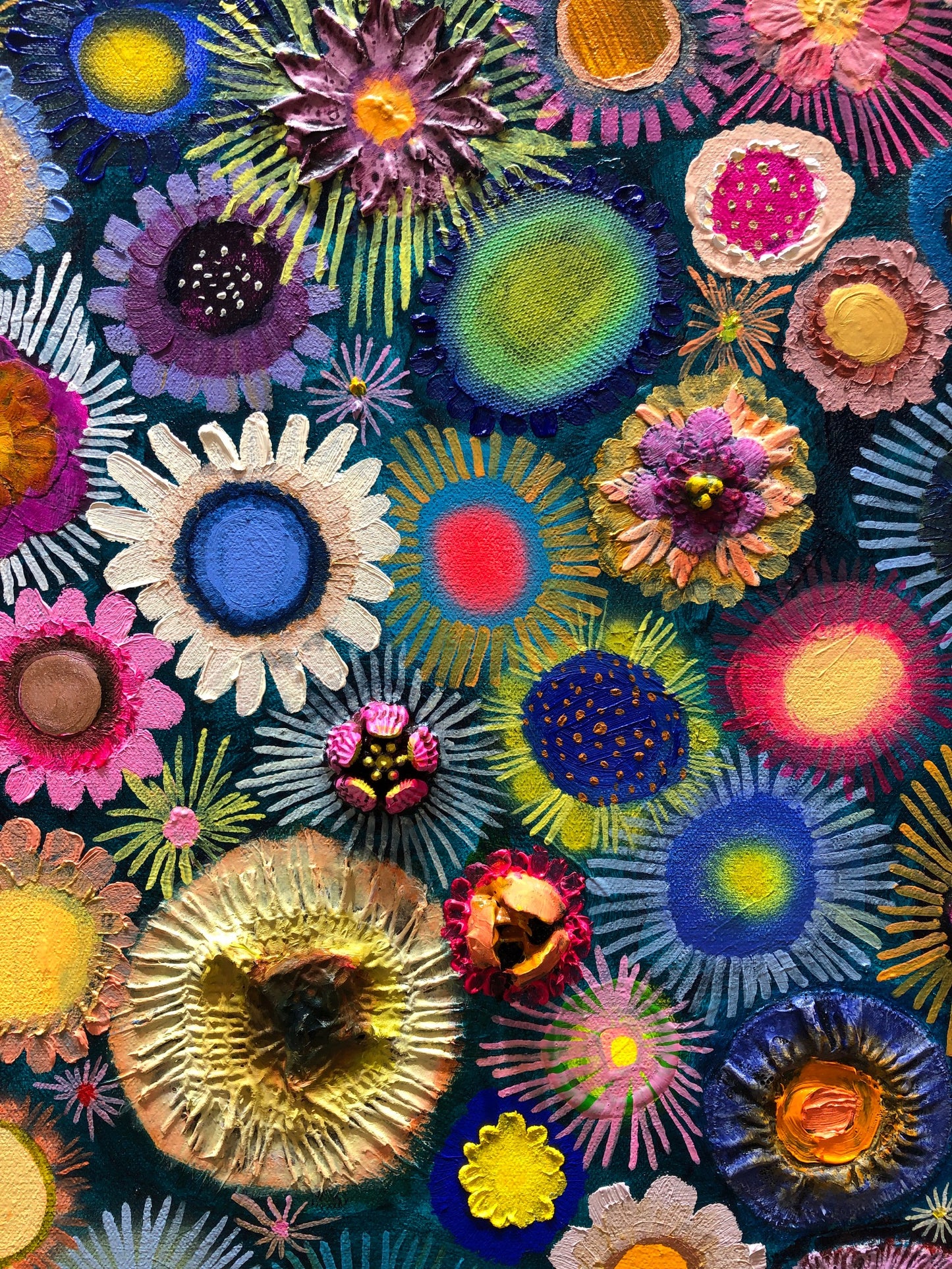 Flower Couture 48 x 48" - Oil Painting