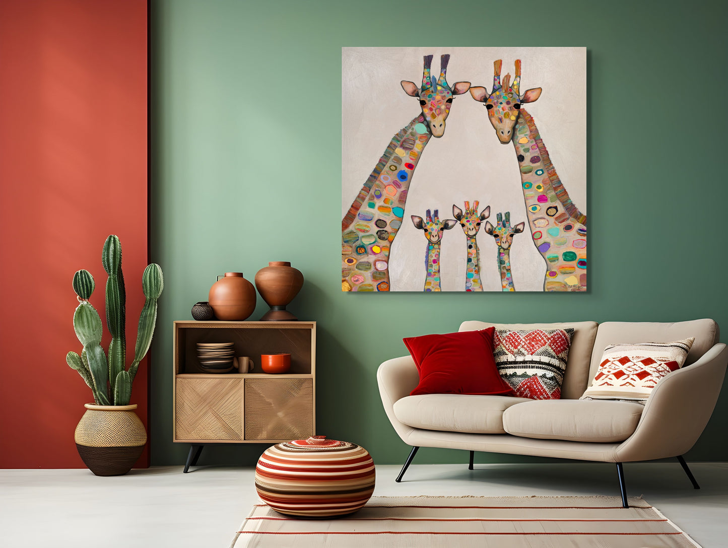 Giraffe Family - Canvas Print