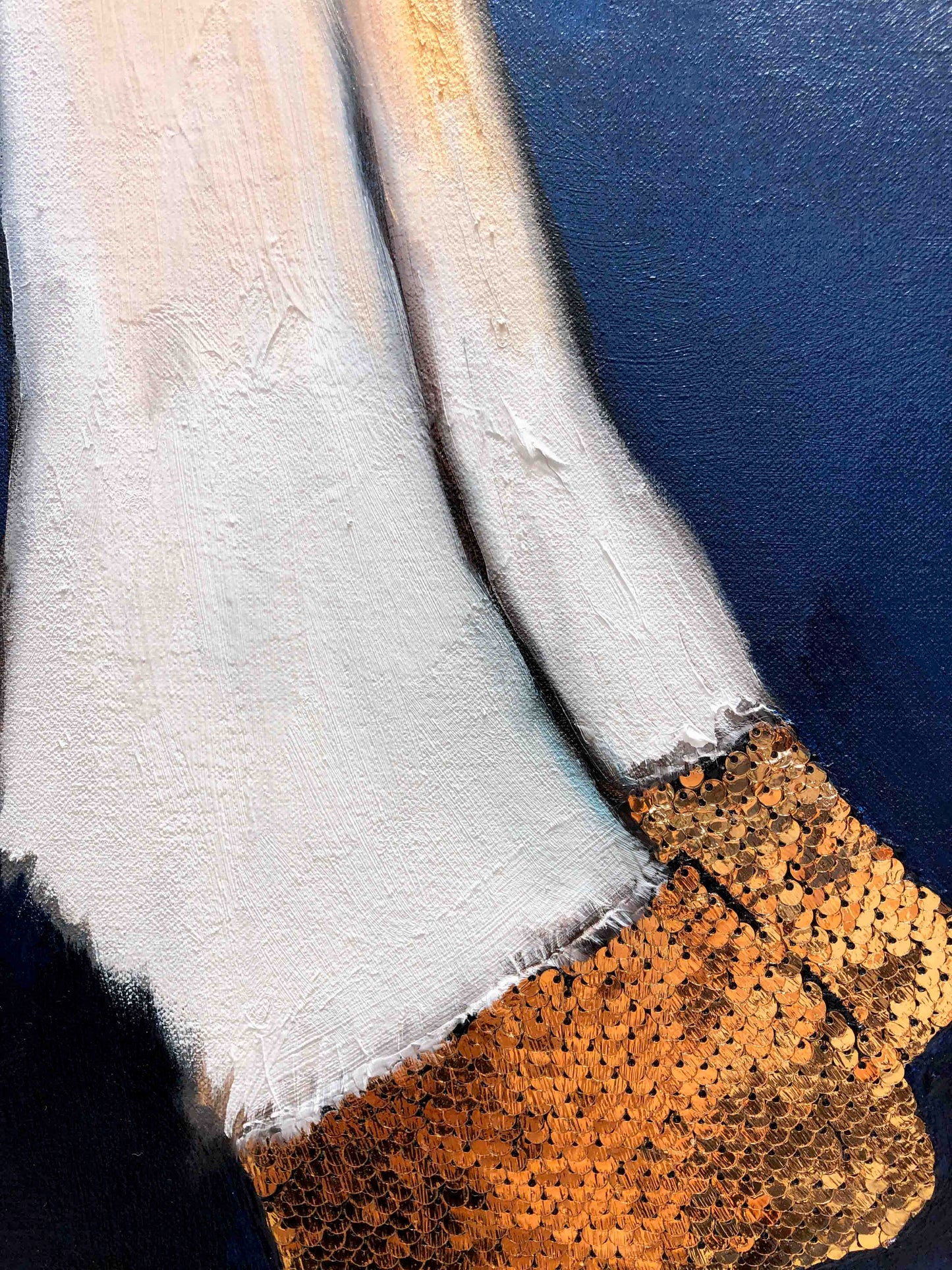 Gold Shoes 72 x 84" - Oil Painting