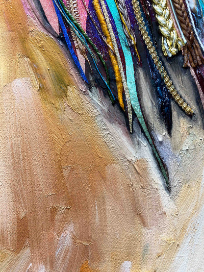 Gold Shoes 72 x 84" - Oil Painting