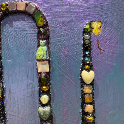 Jeweled Snake in Iridescent Purple - 8x10" - Oil Painting
