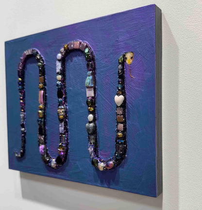 Jeweled Snake in Iridescent Purple - 8x10" - Oil Painting