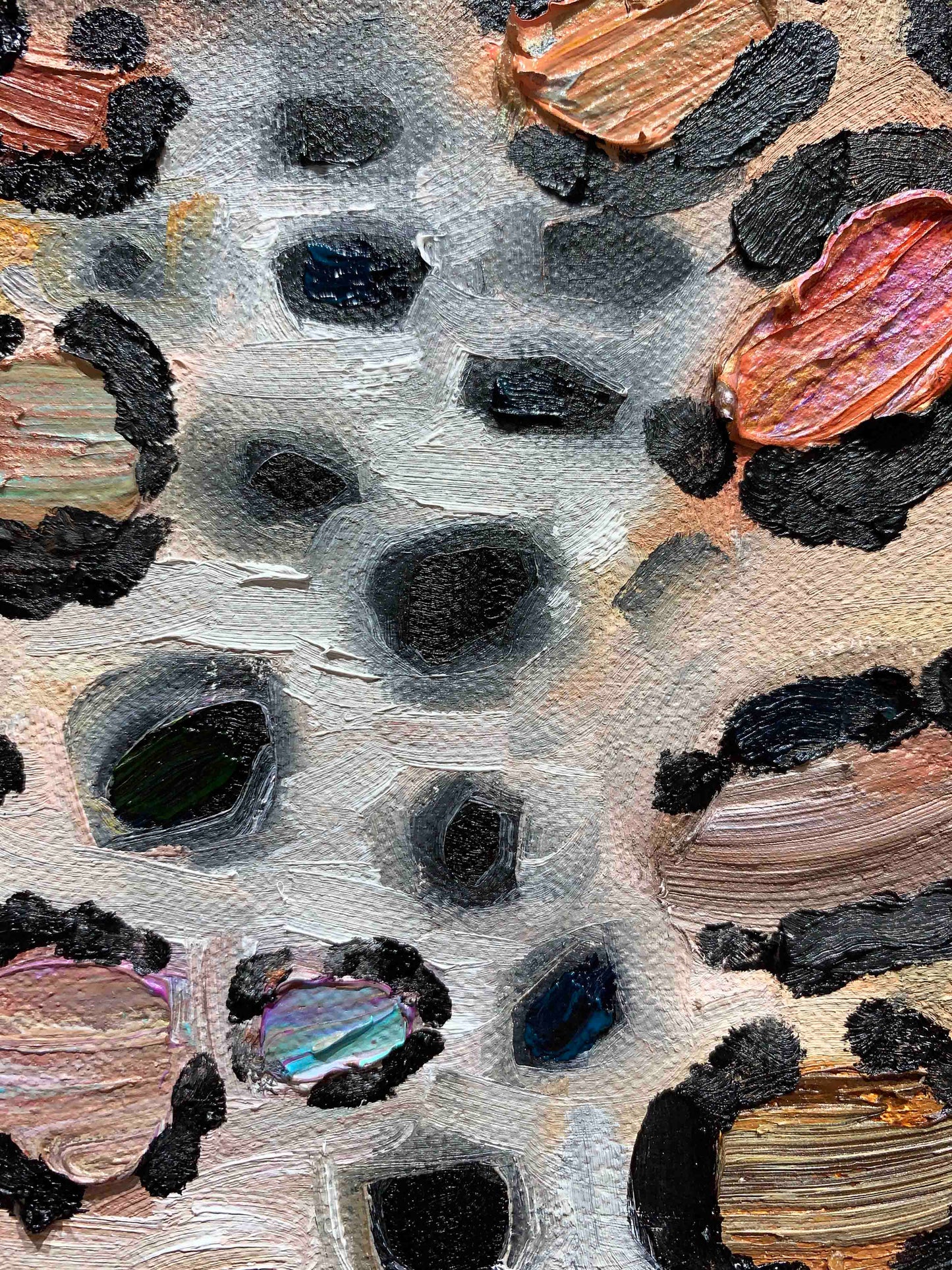 Leopard in Metallic Hot Pink 18 x 14" - Oil Painting