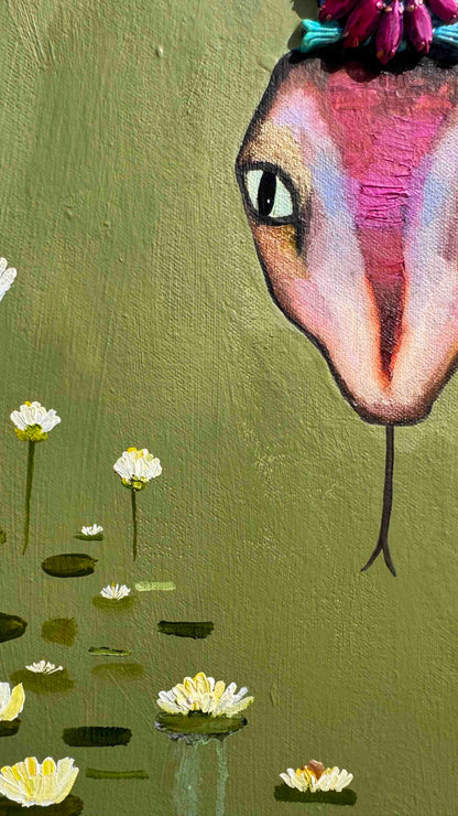 Lotus Flower Queen - 30x30" - Oil Painting