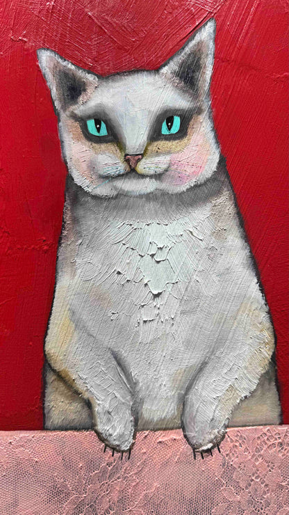Meaty Snacks 24x30" - Oil Painting