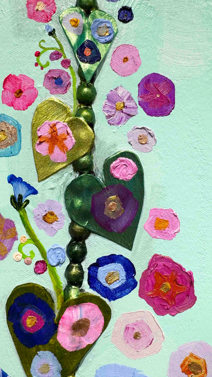 Morning Glories 48x48" - Oil Painting