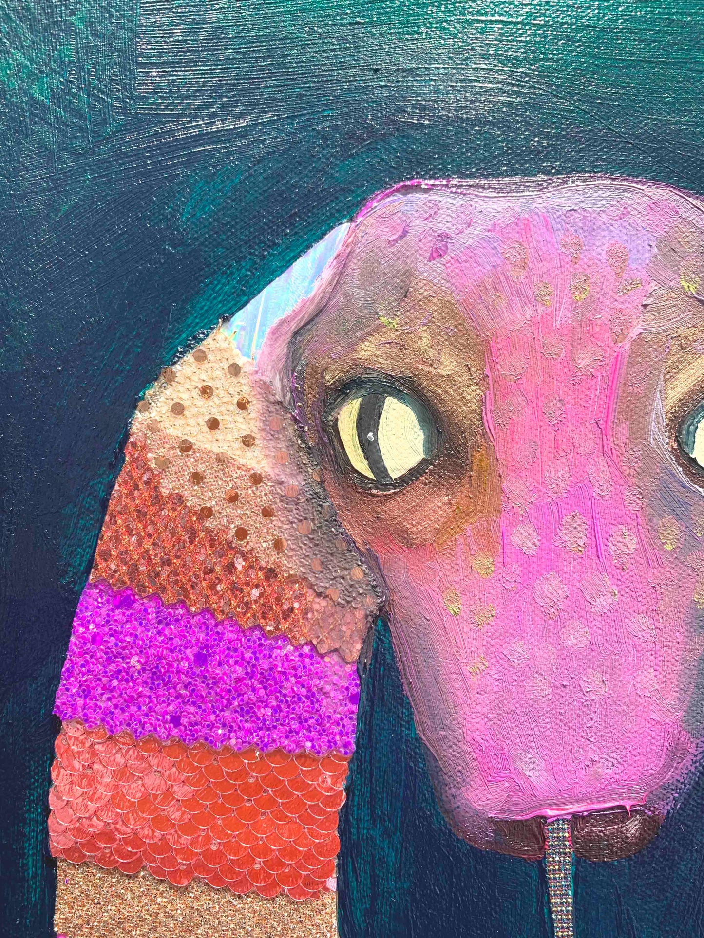 Pink Snake 36x48" - Oil Painting