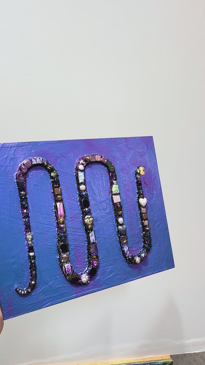 Jeweled Snake in Iridescent Purple - 8x10" - Oil Painting