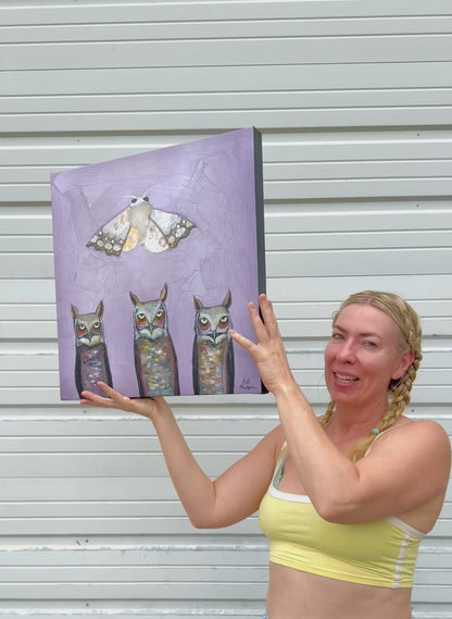 Moth and Owls - Canvas Print