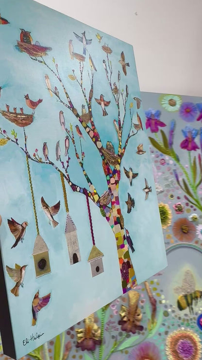 Flutter and Perch - Canvas Print