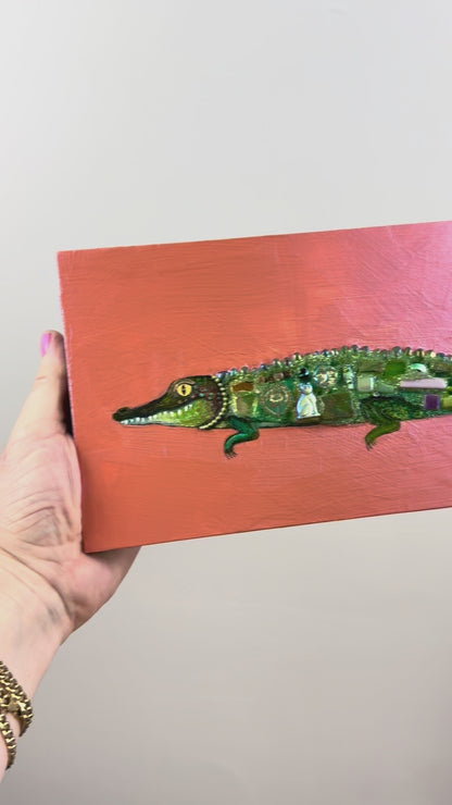 Alligator in Shimmery Rust - 6x12" - Oil Painting