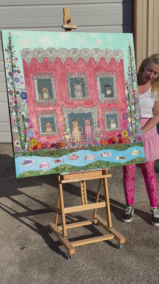 Morning Glories 48x48" - Oil Painting