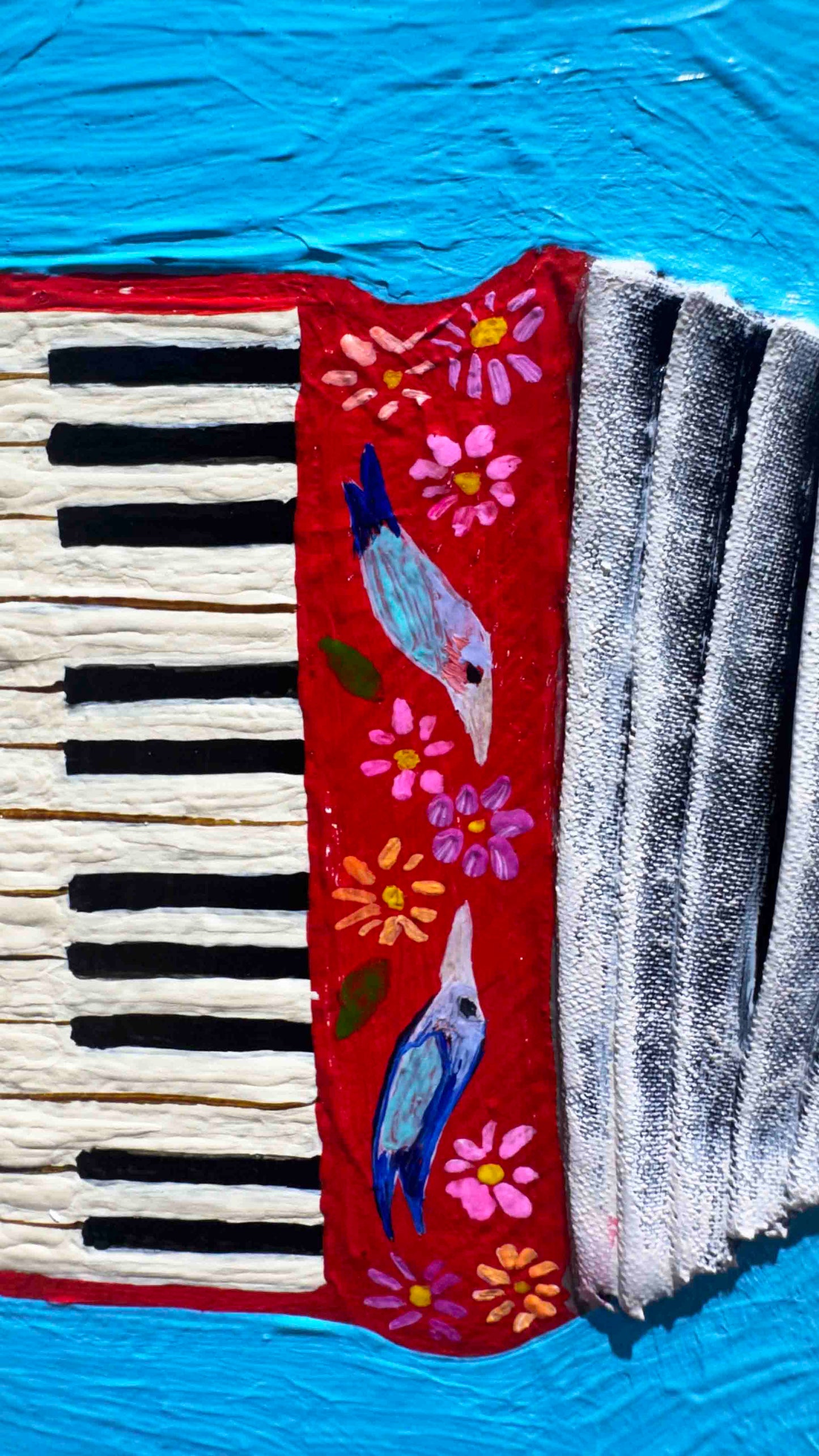 Red Accordion - 6x6" - Oil Painting
