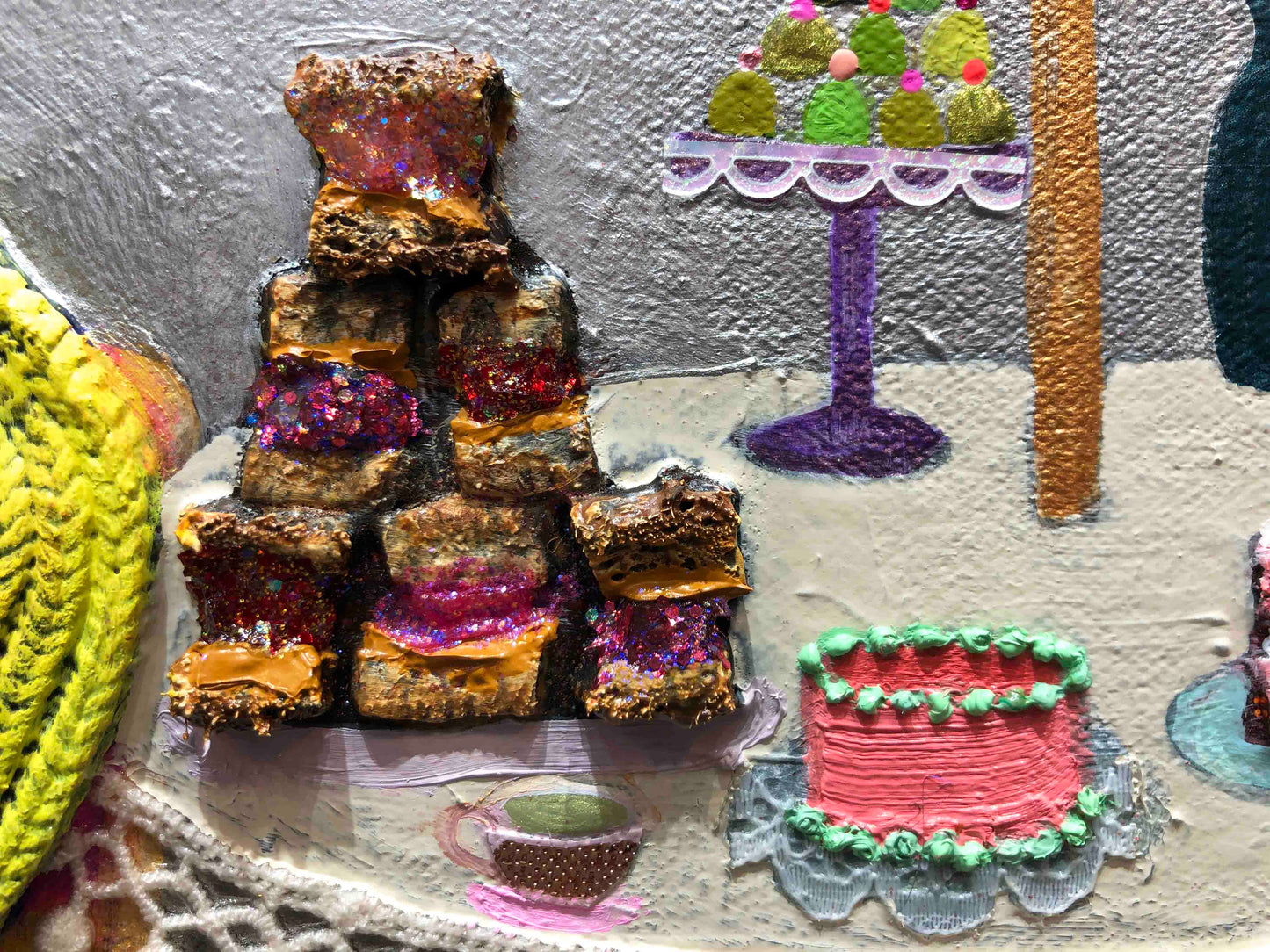 Peanut Butter & Jelly Sandwiches 24 x 24" - Oil Painting