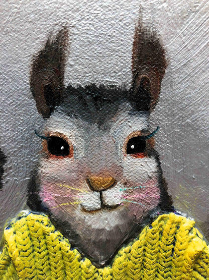 Peanut Butter & Jelly Sandwiches 24 x 24" - Oil Painting