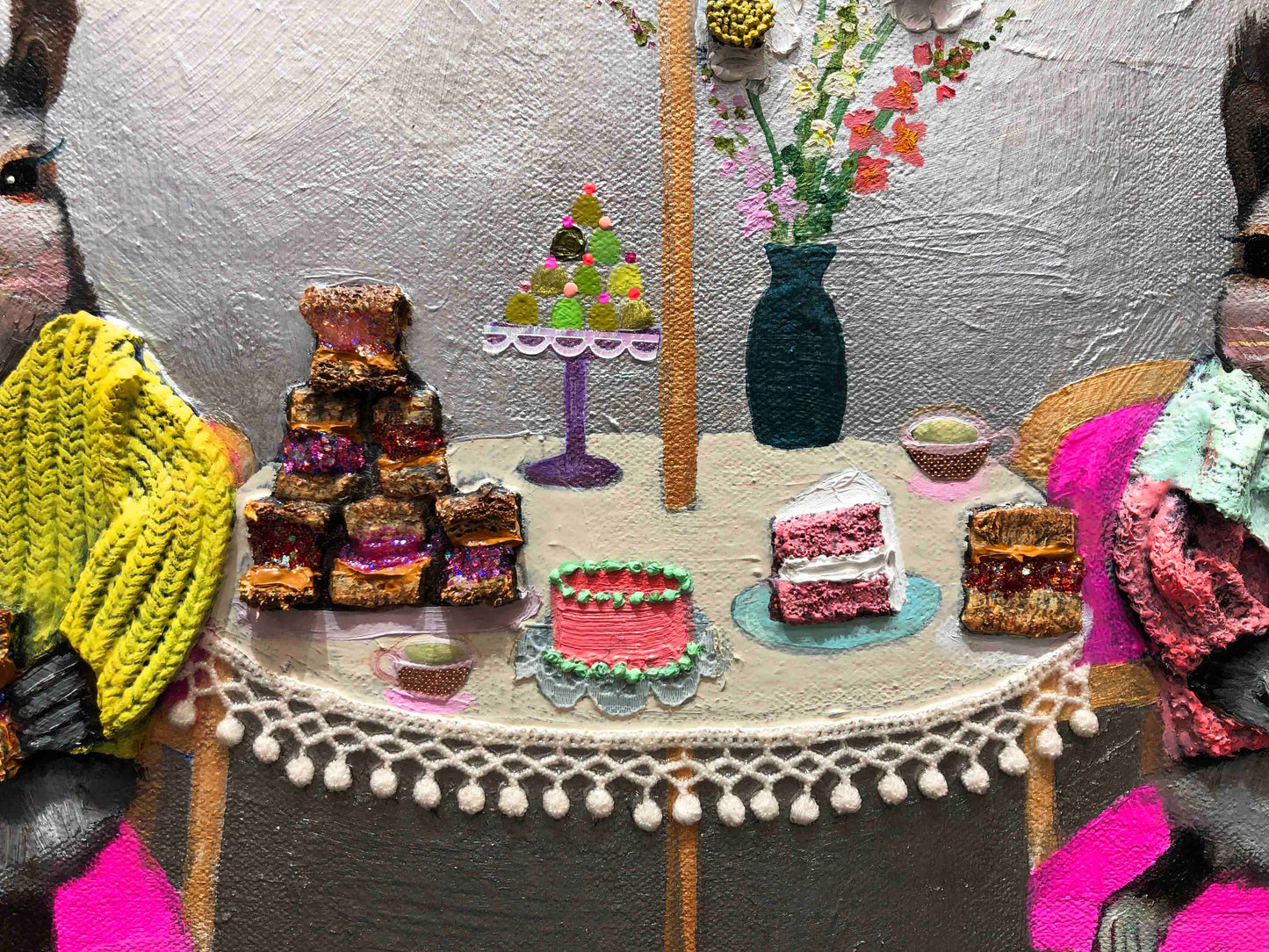 Peanut Butter & Jelly Sandwiches 24 x 24" - Oil Painting